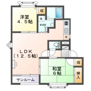 カーサ・シラウメA棟【1階】の間取り