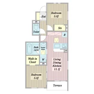 2LDKの間取り画像