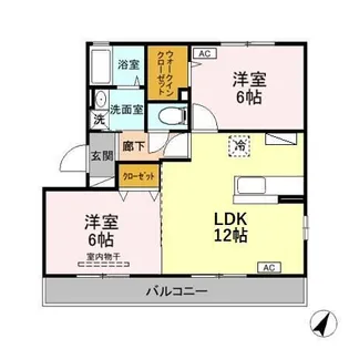 グランドキャッスルFUKUCHI B【3階】の間取り