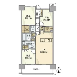 ガーデンクロス東京王子【7階】の間取り
