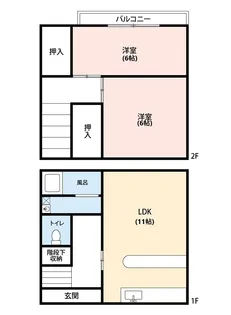 ハイツ中川Cの間取り