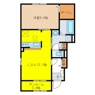 岐阜県岐阜市北鶉2【アパート】の間取り