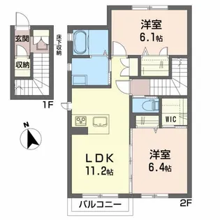 レジデンス岩切【2階】の間取り