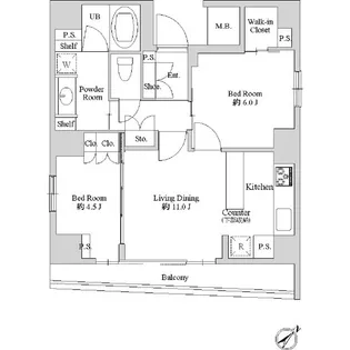 エルスタンザ日本橋久松町【10階】の間取り