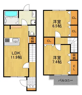 神奈川県川崎市中原区井田中ノ町【一戸建】の間取り