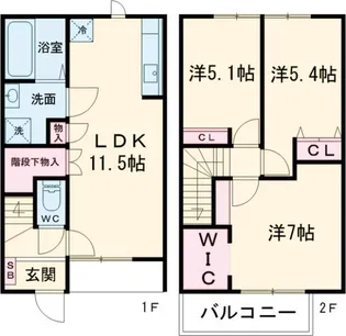 茨城県常総市新石下【一戸建】の間取り