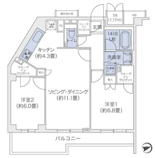 代官山BLESS鉢山【2階】の間取り