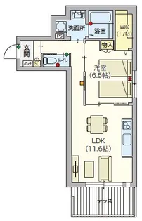 (シニア限定)Urban Claire元住吉【1階】の間取り