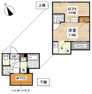 ADC日赤通ベルヴィル【1階】の間取り