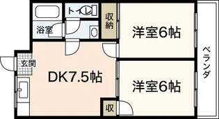 ウイング五日市駅前B棟【5階】の間取り