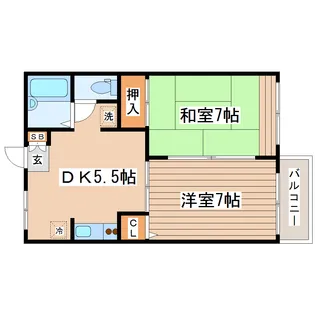 ライフ台原A棟【2階】の間取り