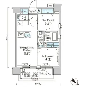 フルハウス赤羽【6階】の間取り
