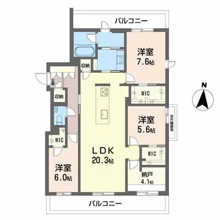 ジョフリエル【4階】の間取り