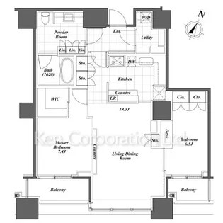 パークアクシス青山一丁目タワー【23階】の間取り