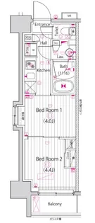 ガーラ・ヴィスタ水天宮前【5階】の間取り