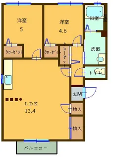 コーポ潮鳴【2階】の間取り