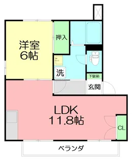クレール中里【2階】の間取り