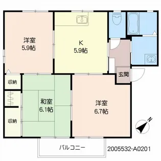 シャトー21 A棟【2階】の間取り