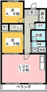 喜多山ハイツ【3階】の間取り