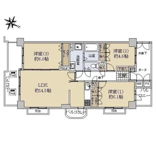 宮崎台南シティハウス【4階】の間取り