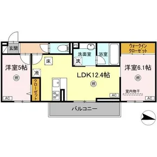 クオリティパレス真砂【1階】の間取り