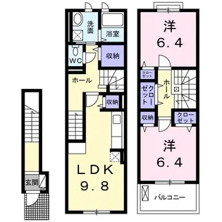 ラ・ポルト la Porte【2階】の間取り