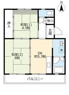 UR男山【2階】の間取り