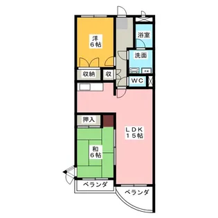 シャトーカワイ【4階】の間取り