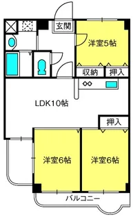 ディアコート参番館【6階】の間取り