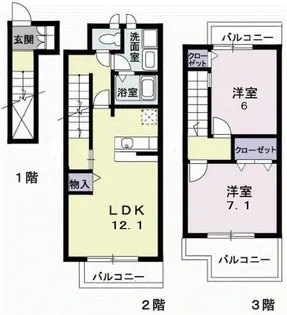ヴィラ・ブルク【2階】の間取り
