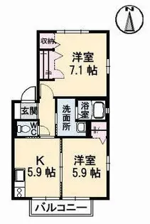メゾン・エクランタン A棟【2階】の間取り