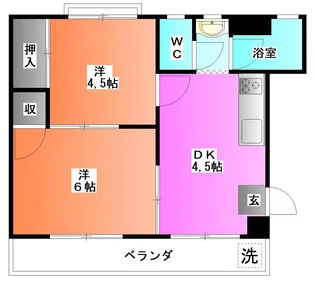 本町スカイコーポ【2階】の間取り