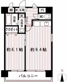 USKウエストワード【6階】の間取り