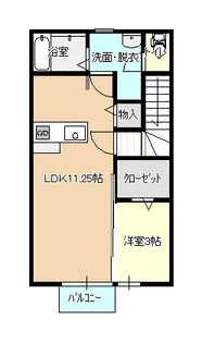 グランディオ本陣前A棟【2階】の間取り
