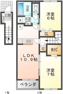 トレ・パーチェ西連寺【2階】の間取り