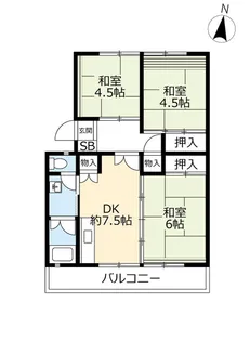 UR保見【7階】の間取り