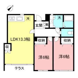 モン・シャトー府中南【1階】の間取り