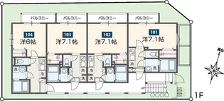 MELDIA高尾【1階】の間取り
