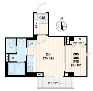 ディアコート住吉【2階】の間取り