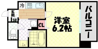 セオリー夕陽丘DOOR【6階】の間取り