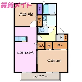 ルシード笹川【2階】の間取り