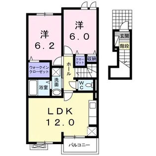 オーヴェスト1号館【2階】の間取り