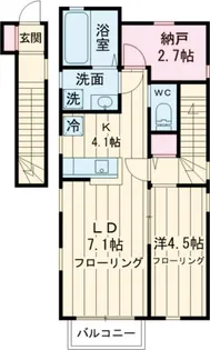 Duo 南台 A【2階】の間取り