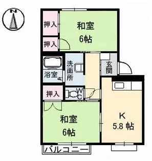 メゾン海老園 B棟【1階】の間取り