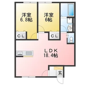 ミオ フラーゼ B棟【1階】の間取り