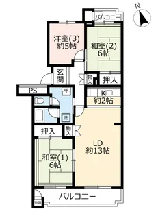 UR三郷早稲田パークハイツ【2階】の間取り