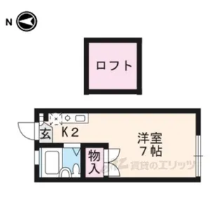 レオパレス西陣B【1階】の間取り