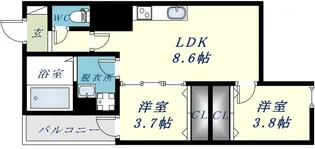 D PORTA DIAMANT【3階】の間取り