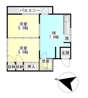 明窓ハイツ【2階】の間取り