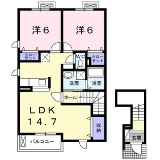 ラフレシール三日市II【2階】の間取り